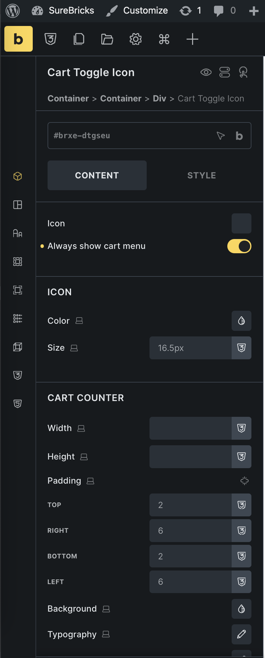Cart Toggle Icon