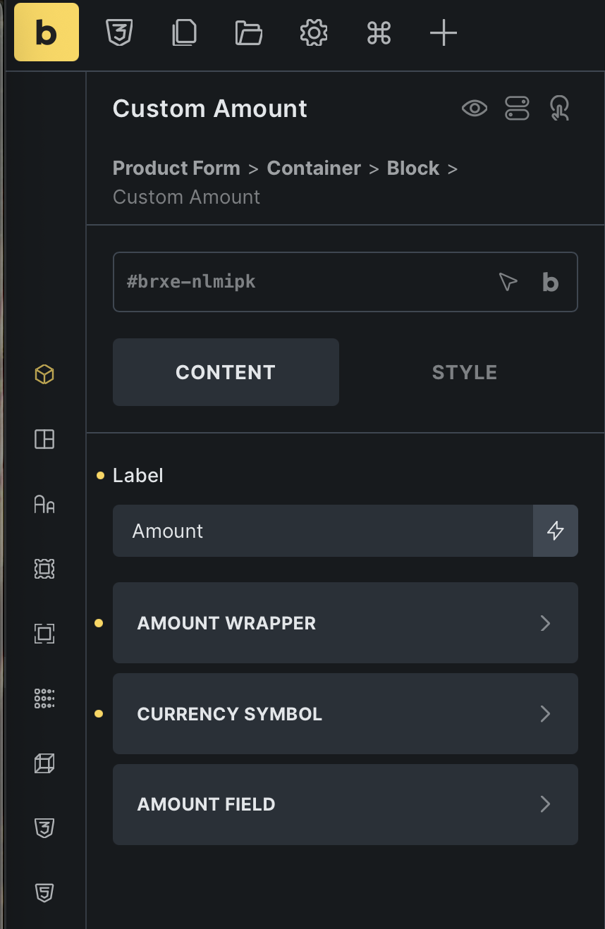 Custom Amount
