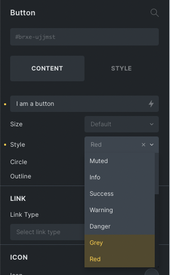 Register new button styles( grey and red)